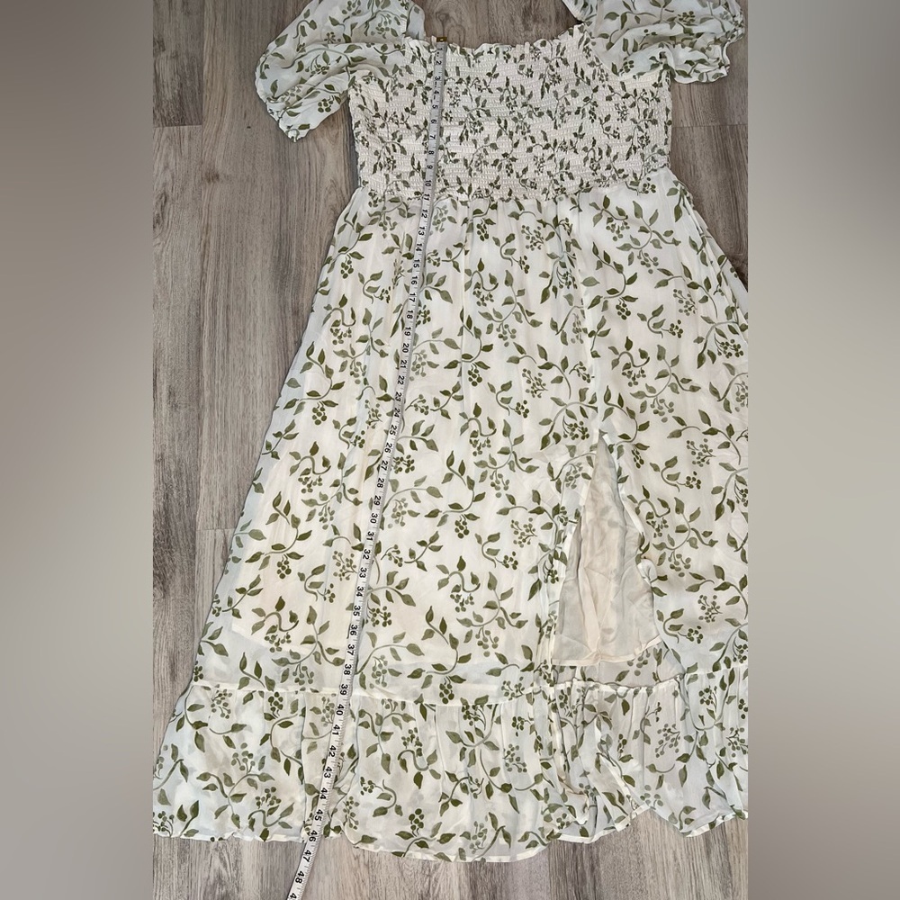Reformation Floral Green Dress Size 3X - Picture 9 of 14